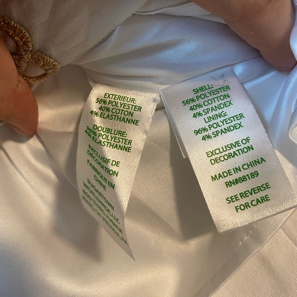 ☀️ Lilly Pulitzer White and Gold Arie Stretch Shift Dress - Picture 7 of 10